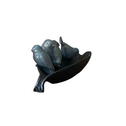 Dekoratif 4 Kuşlu Biblo Tabak