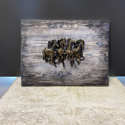 4'lü Koşan At Duvar Panosu