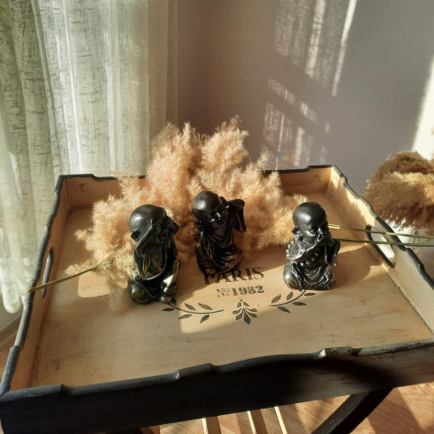 Görmedim Duymadım Bilmiyorum Polyester Üçlü Buda Biblo