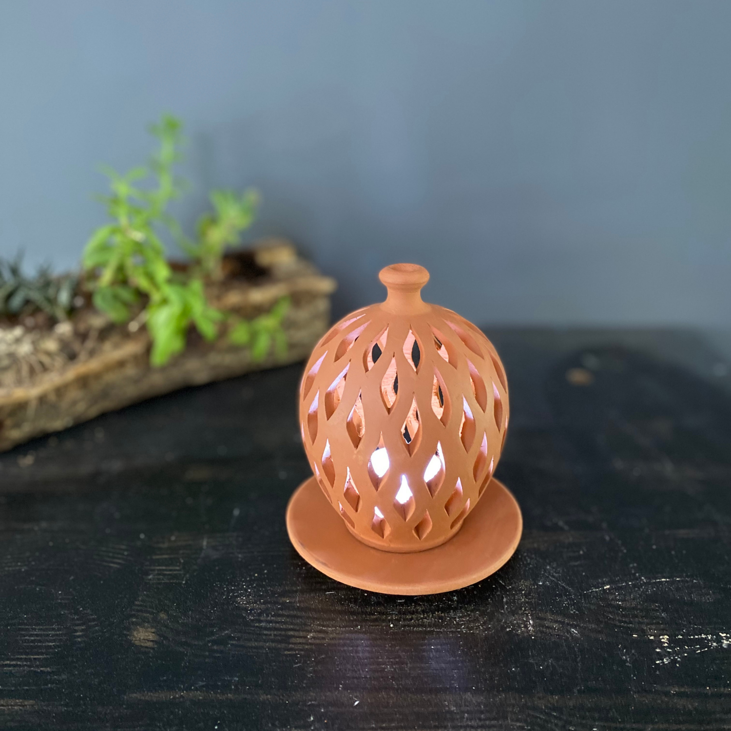 Küçük Çömlek Fener Mumluk