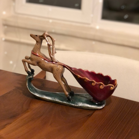 Geyik Şaraplık Şişe Tutucu Dekoratif Obje