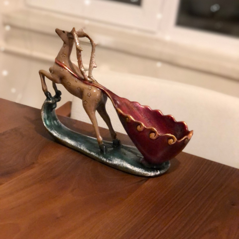 Geyik Şaraplık Şişe Tutucu Dekoratif Obje