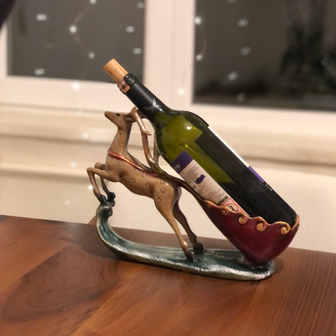 Geyik Şaraplık Şişe Tutucu Dekoratif Obje