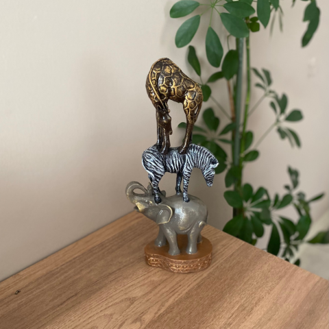 Fil Zürafa Zebra Safari Hayvanları Üçlemesi