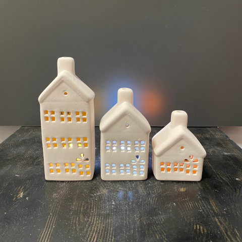 3'lü Seramik Ev Mumluk