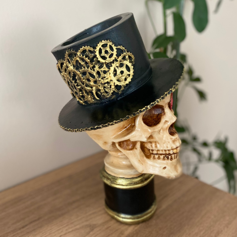 Şapkalı Kurukafa İskelet Biblo