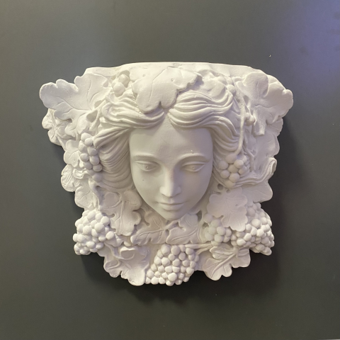 Mitolojik Şarap Tanrıçası Üzüm Saçlı Kadın Duvar Büst