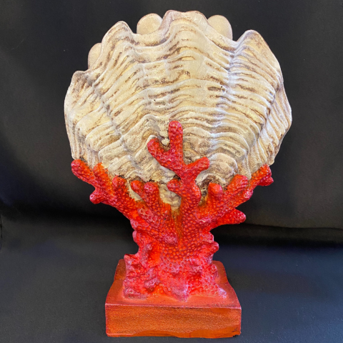 Mercan Üzeri İstiridye Midye Biblo Heykel