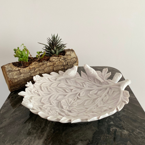 Dallı 2 Kuşlu Yaprak Tabak