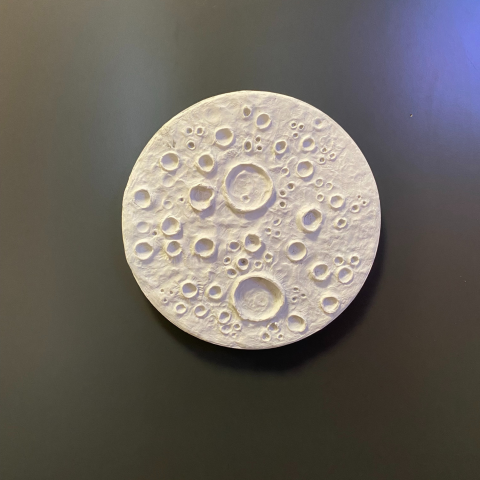 Led Aydınlatmalı Duvar Ay Dokusu Ham Polyester Obje