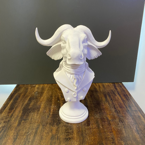 Ceketli Boğa Büst Ham Polyester Obje