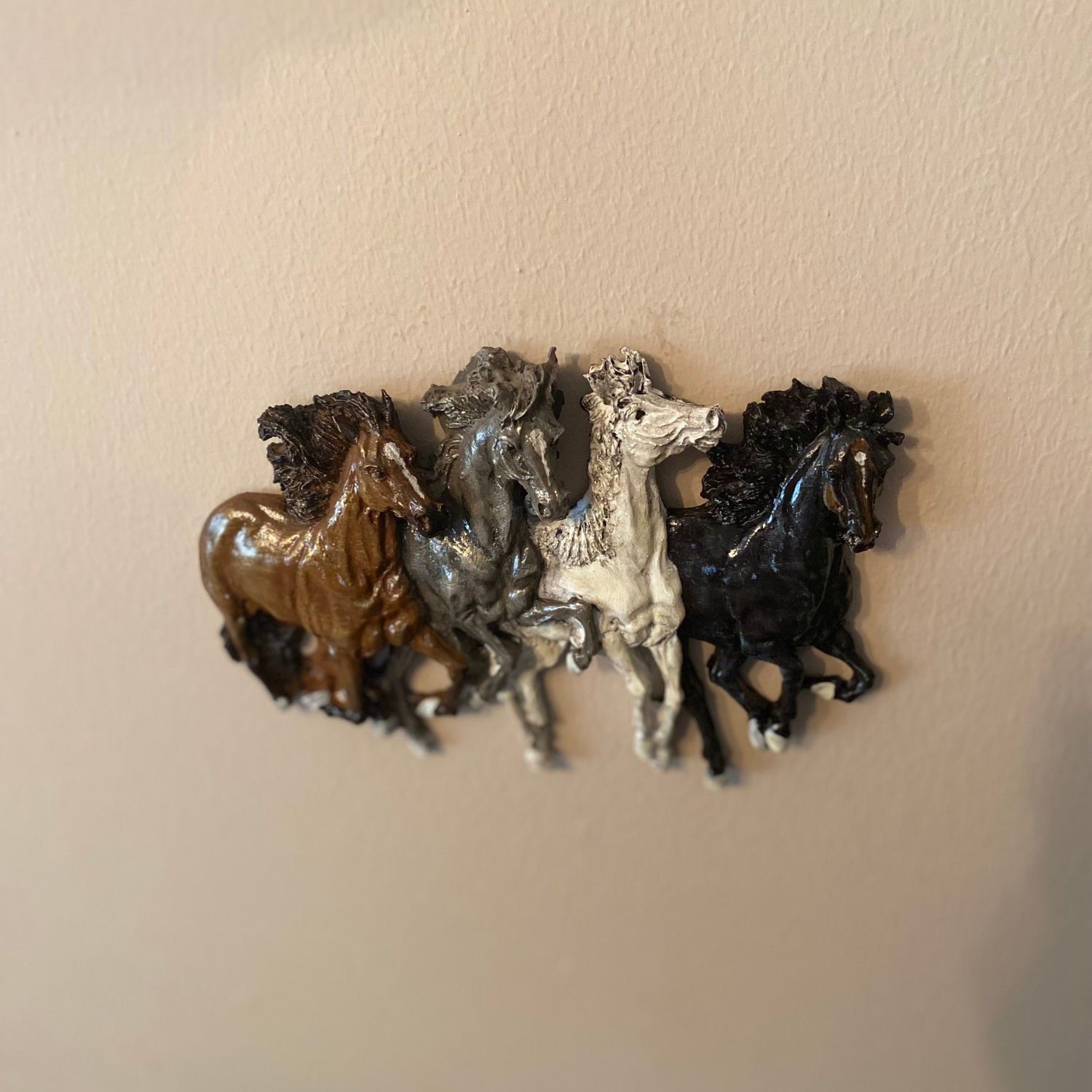 4'lü Koşan At Duvar Dekoru