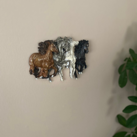 4'lü Koşan At Duvar Dekoru