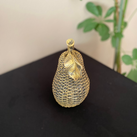 Gold Dekoratif Armut Obje