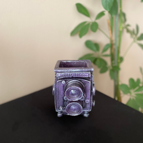 Dekoratif Retro Fotoğraf Makinası Saksı