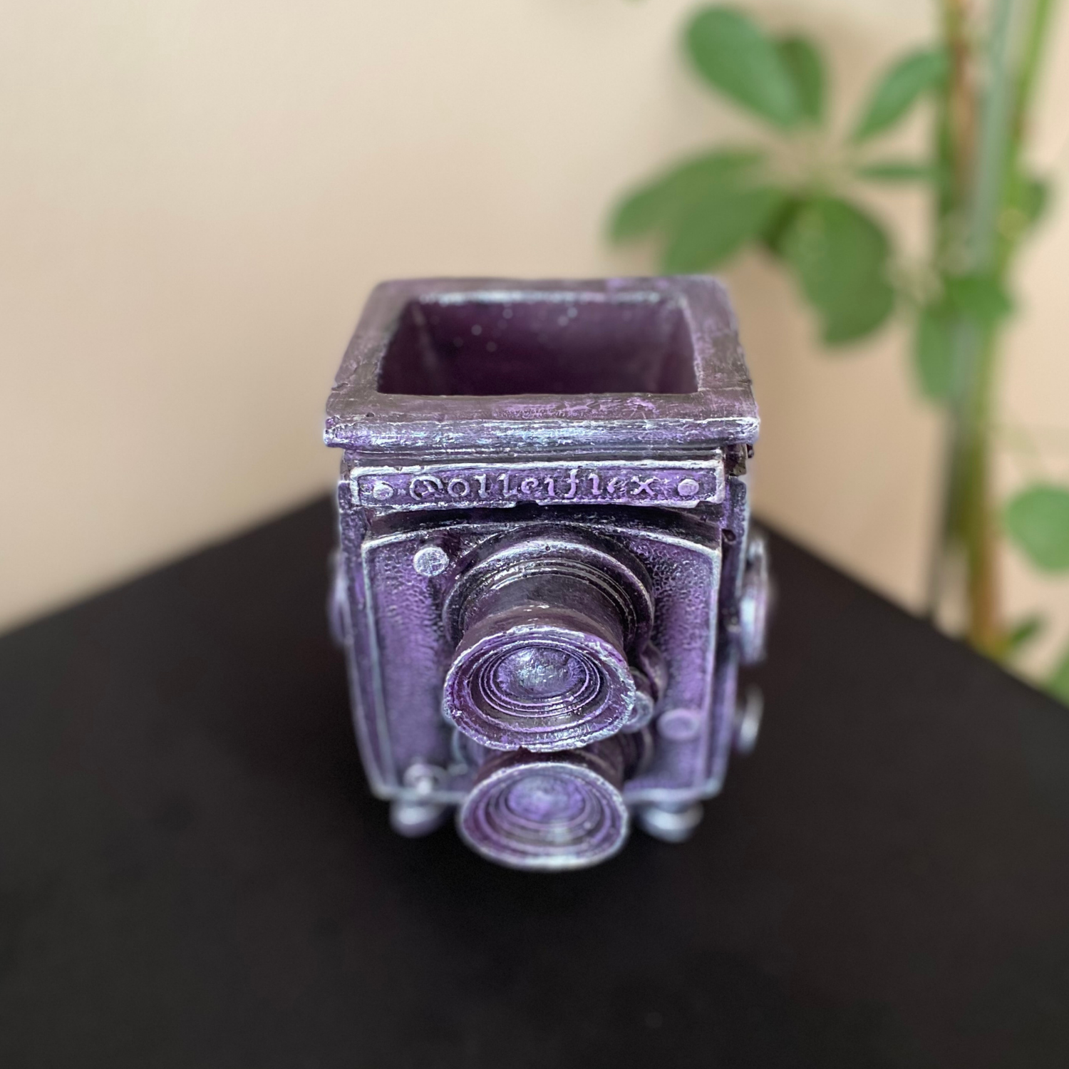 Dekoratif Retro Fotoğraf Makinası Saksı