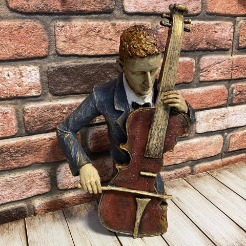 Viyolonsel Çello Çalan Müzisyen Adam