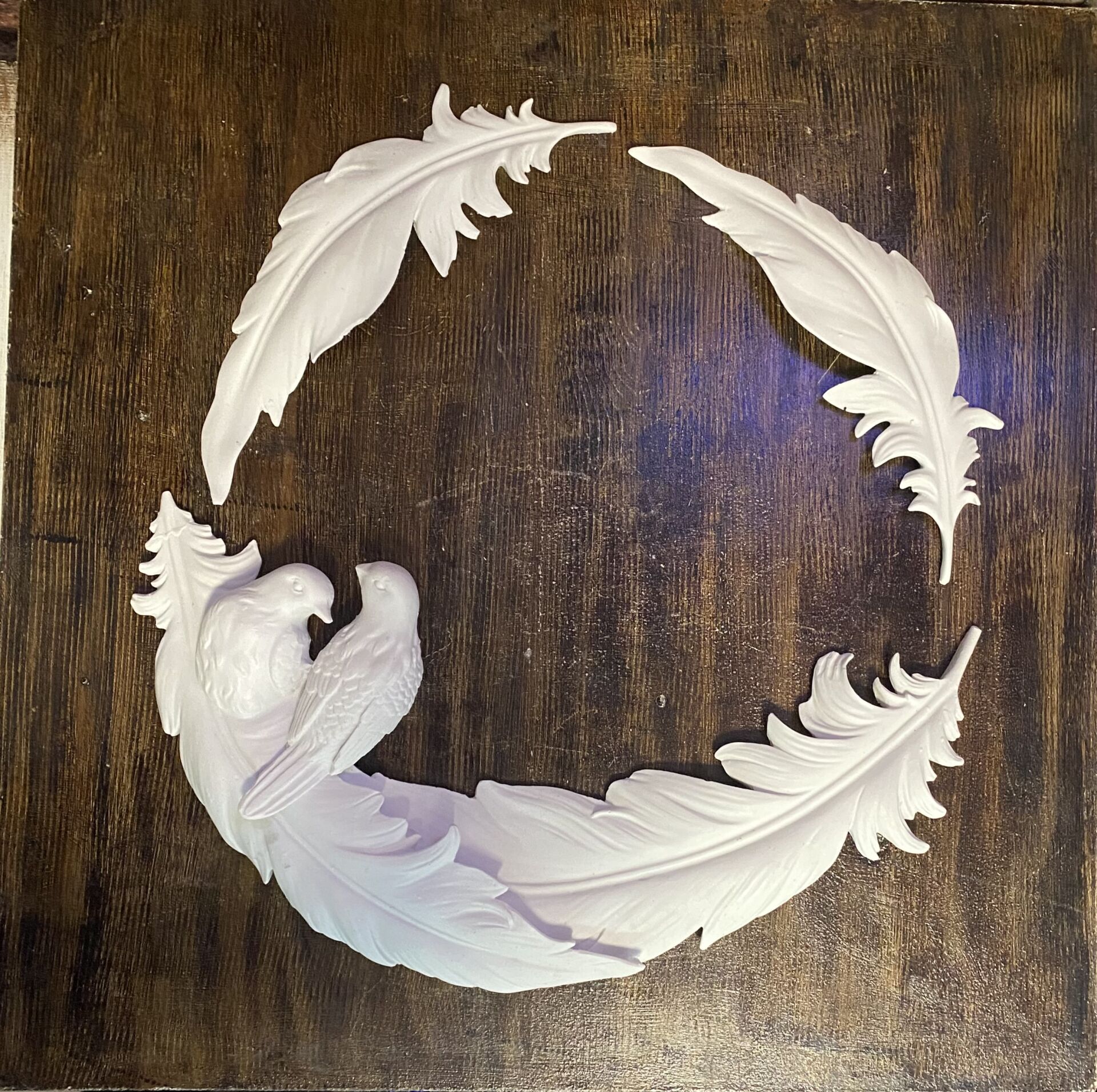 Duvar Pano Tüy Yaprak Kuş Dekor