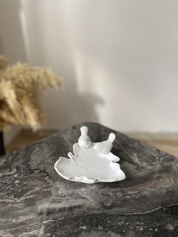 2 Kuşlu Yaprak Tabak