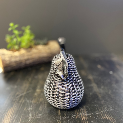 Gümüş Dekoratif Hasır Armut