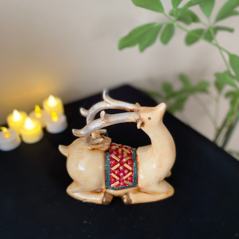 Yılbaşı Heybeli Geyik Biblo