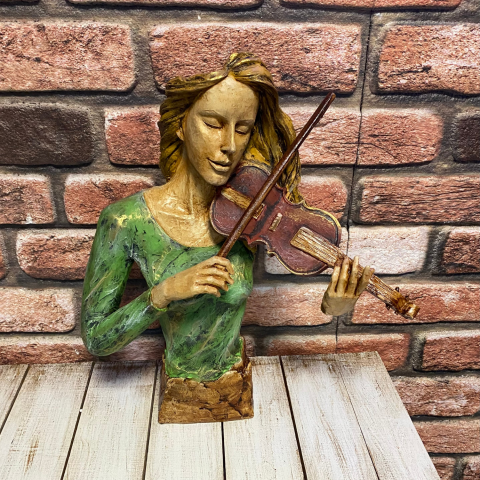 Keman Çalan Kadın Biblo Heykel