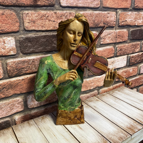 Keman Çalan Kadın Biblo Heykel