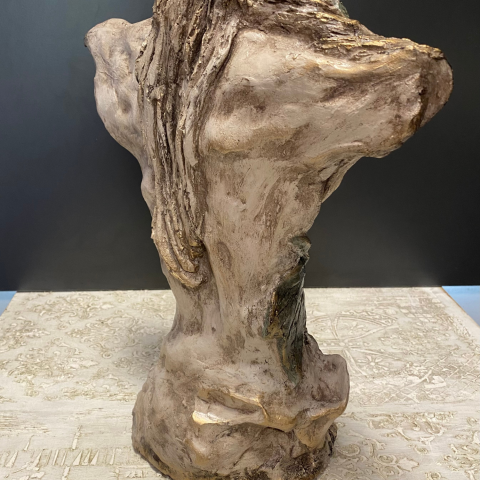 Çiçekli Kadın Tors Heykel