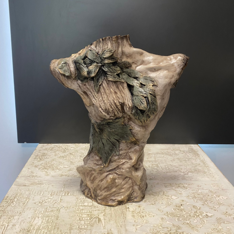 Çiçekli Kadın Tors Heykel