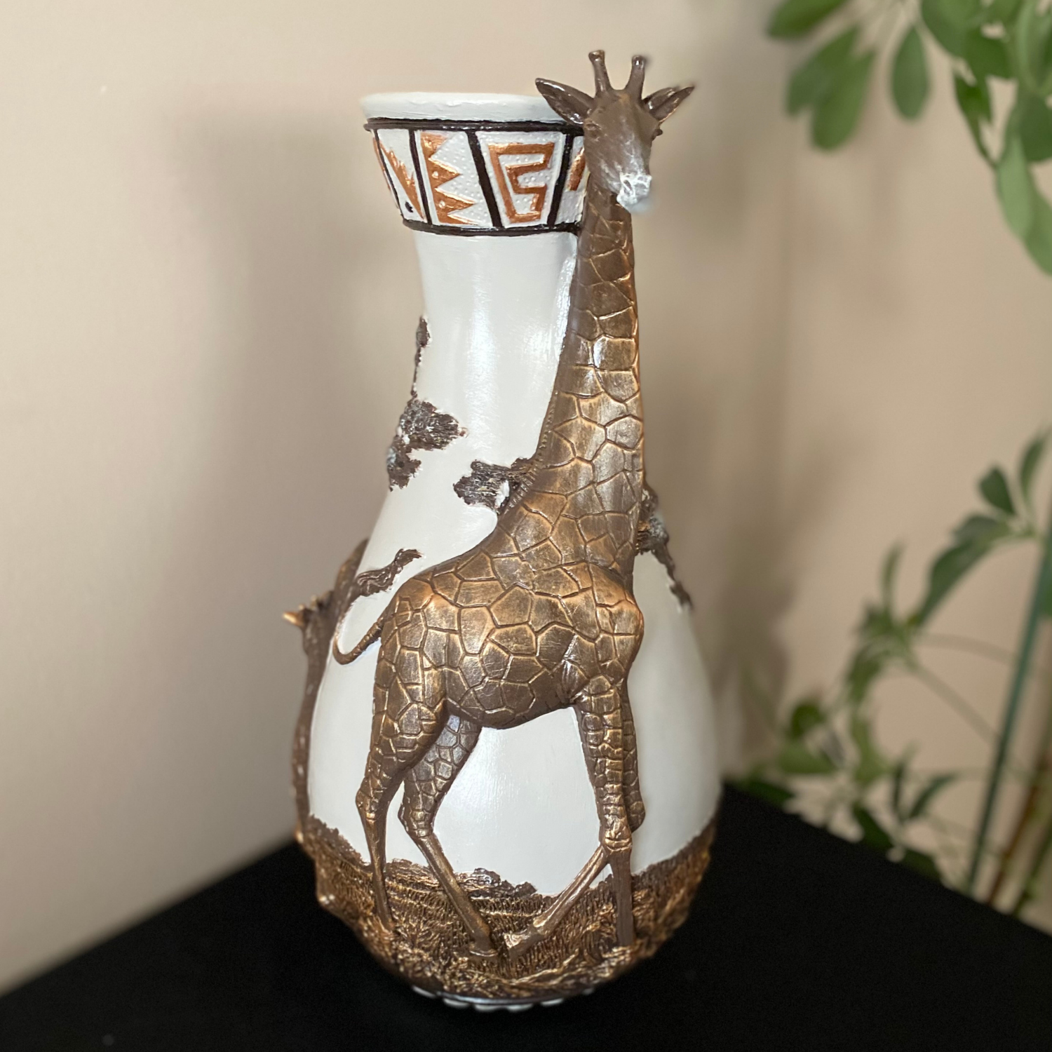 Zürafalı Zürafa Desenli Vazo