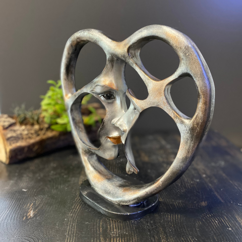 Kalp İçinde Sevgili Çift Biblo