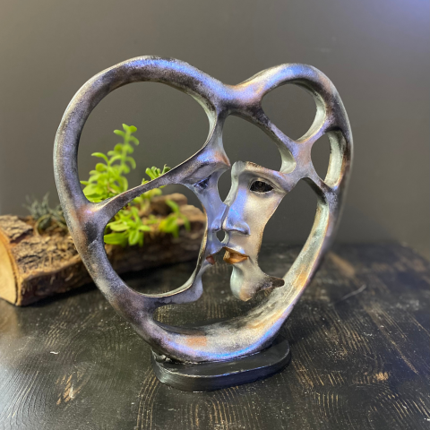 Kalp İçinde Sevgili Çift Biblo