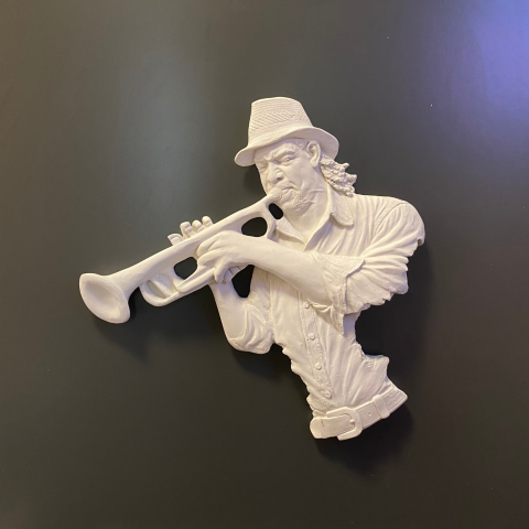 Trompet Çalan Müzisyen Duvar Dekoru