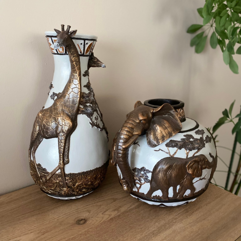 Filli ve Zürafalı Vazo Set