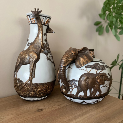 Filli ve Zürafalı Vazo Set