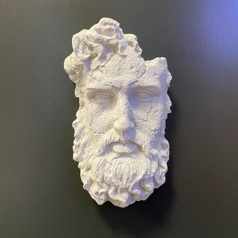 Dokulu Zeus Ham Polyester Duvar Obje