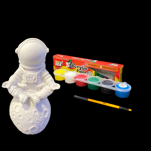 Çocuk Etkinlik Workshop Boyama Seti Yoga Yapan Astronot