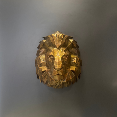 Kübik Aslan Duvar Dekoru