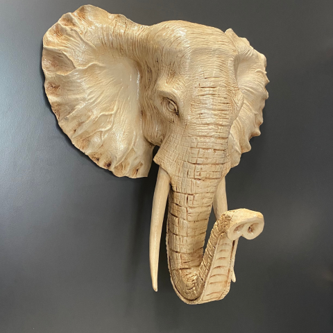 Duvar Dekoru Büyük Fil Büst