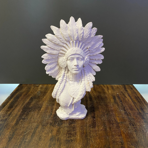 Kadın Kızılderili Büst Ham Polyester Obje