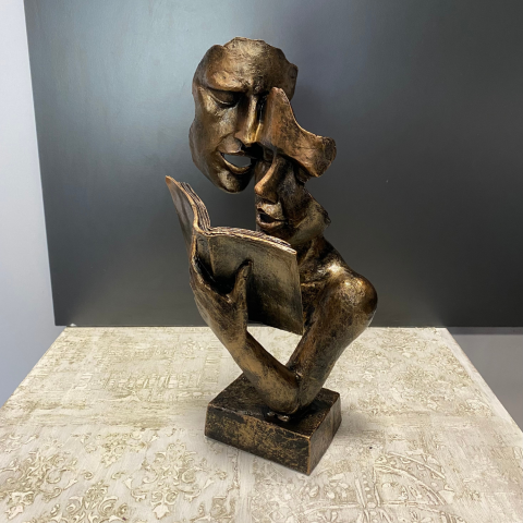 Kitap Okuyan Çift Bronz Mask