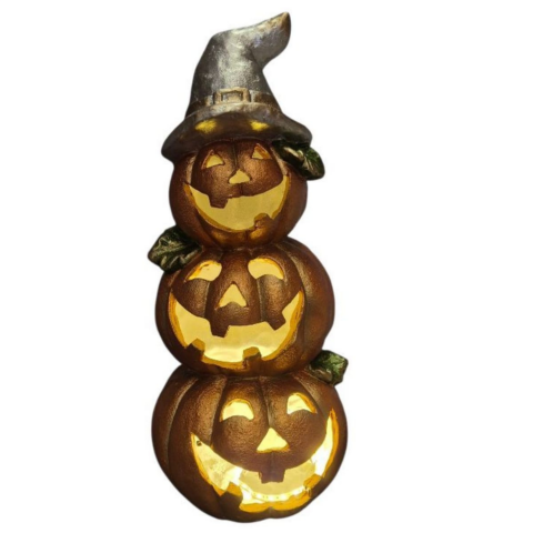 Üst Üste 3 Işıklı Halloween Kabak